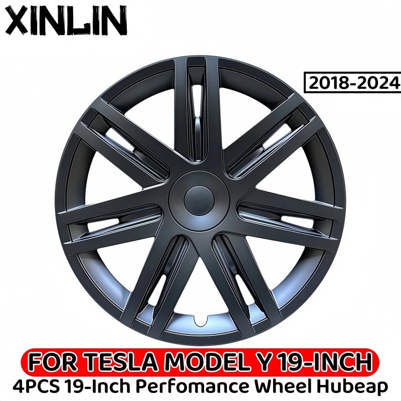 4 Uds. Tapas de rueda de 19 pulgadas para Tesla modelo Y cubierta de rueda rendimiento reemplazo tapacubos de rueda accesorios de cubierta de llanta completa 2018-2024