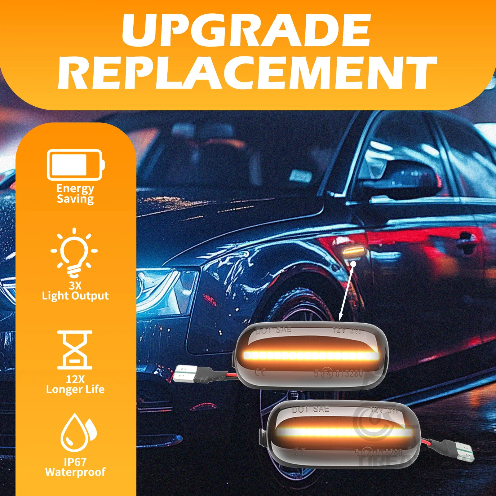 Intermitentes laterales dinámicos LED para Audi A3 8P, A4 B6/B7 y A6 - imagen 2
