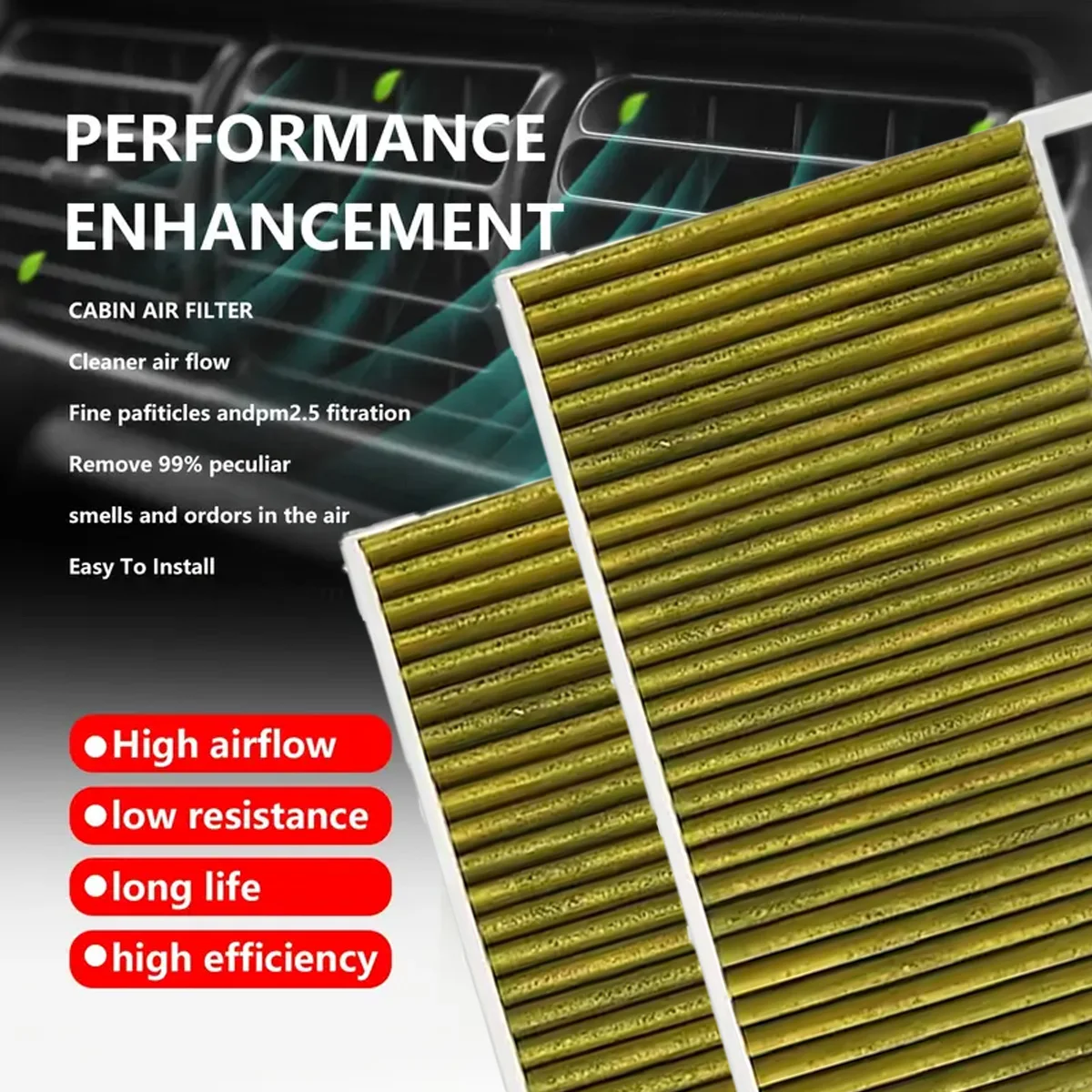 Filtro de habitáculo de carbón activado para Tesla Model 3/Y - imagen 2