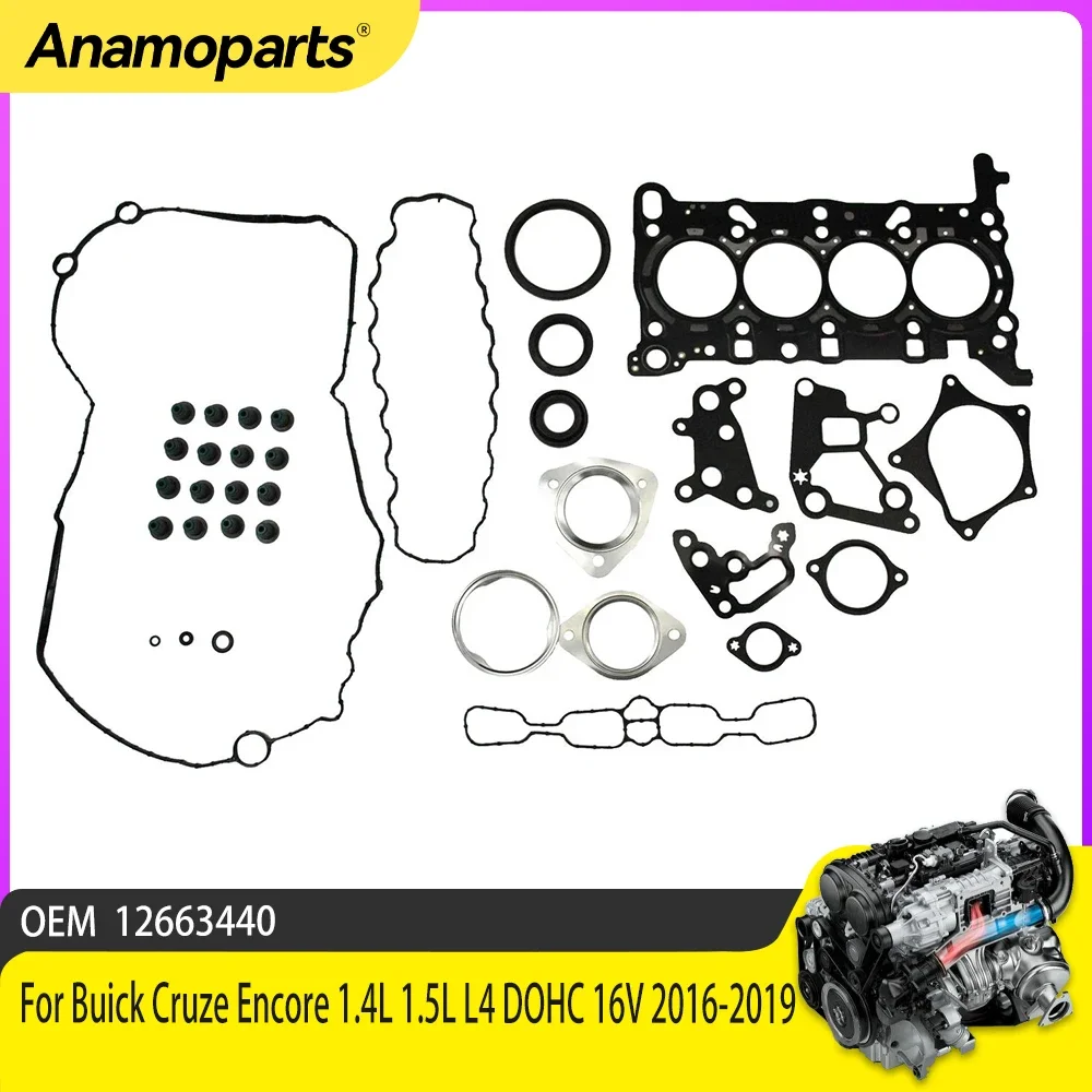 Kit juntas culata completo para Chevrolet Cruze Sonic Trax 1.4-1.6L y GMC Terrain 1.8-2.0L