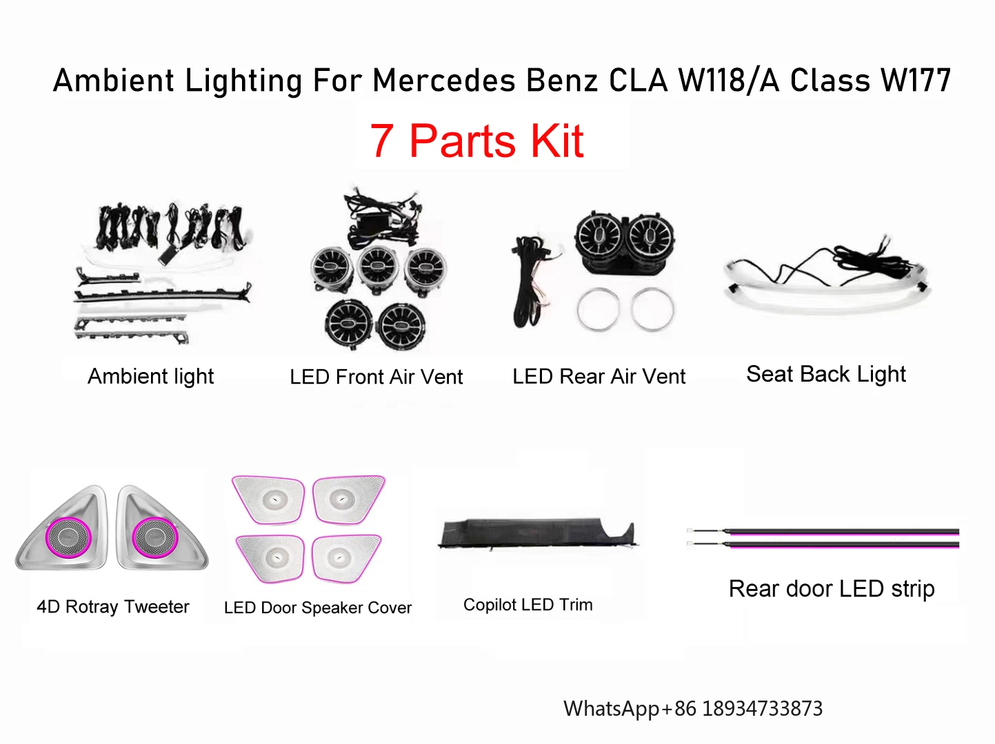 Luces LED ambientales para Mercedes Clase A W177 2019-2025 - imagen 3