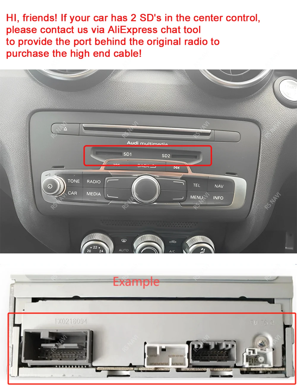 Radio 2DIN con pantalla CarPlay y Android para Audi Q3 8U - imagen 2