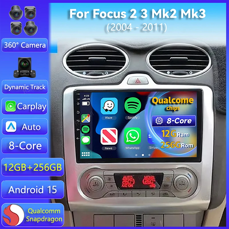 Radio Android Ford Focus Mk2 Mk3 - CarPlay GPS 4G