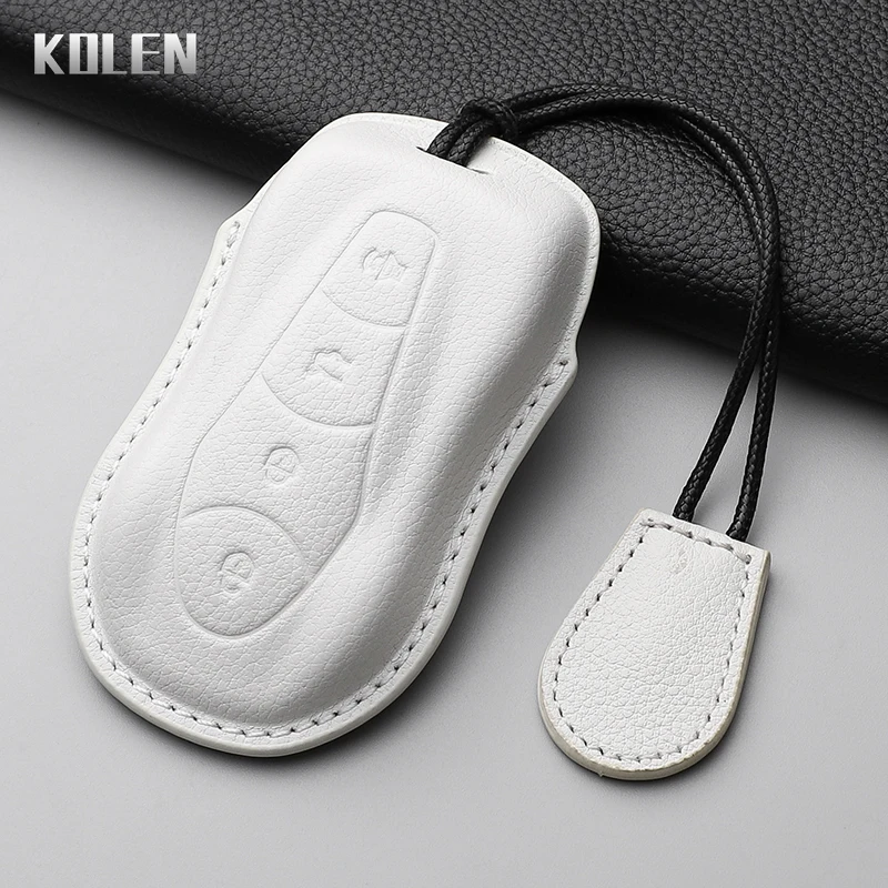 Funda de cuero para llave Geely Azkarra, Tugella y Atlas Pro