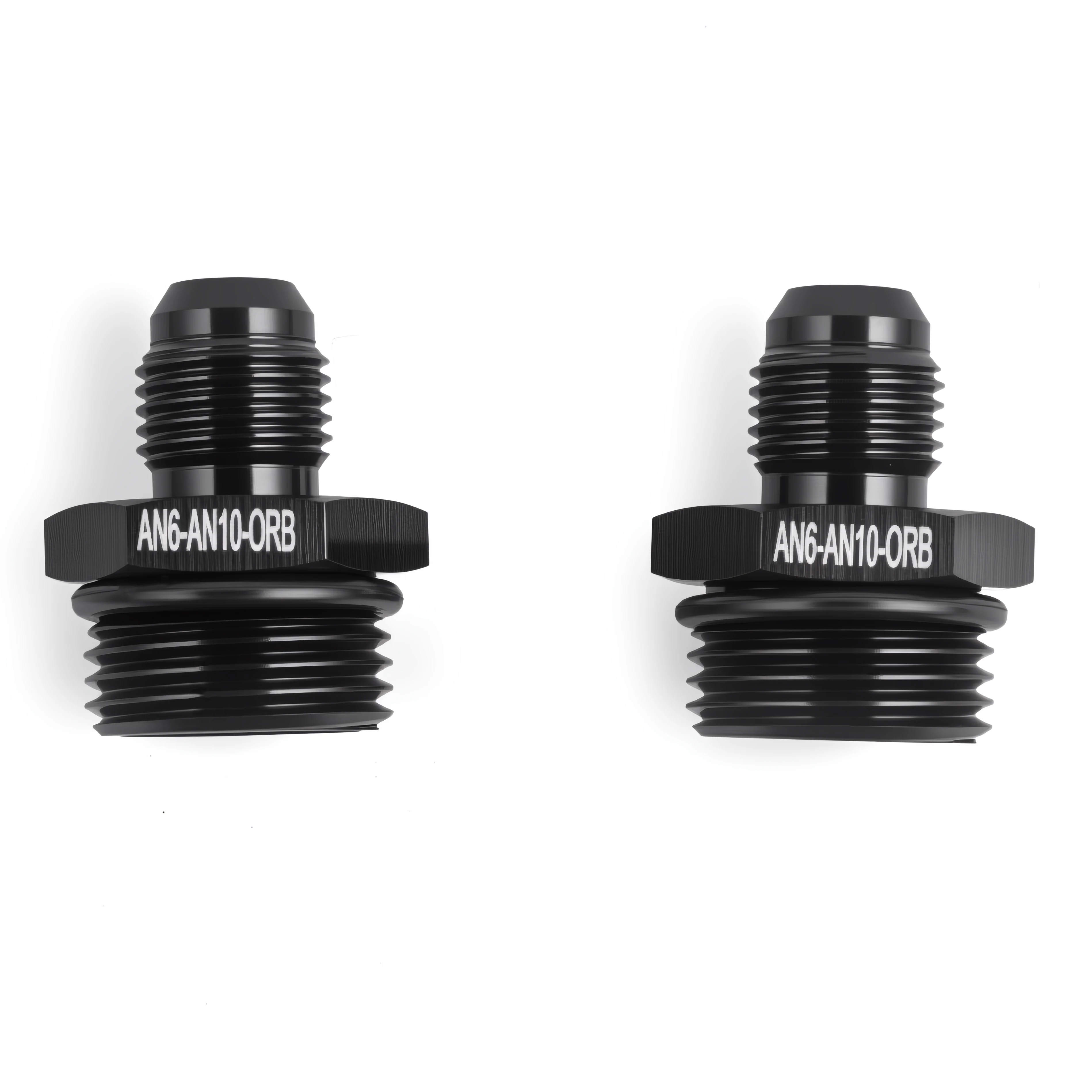 Adaptador recto de combustible AN6 macho a ORB AN6/8/10 negro anodizado - imagen 2