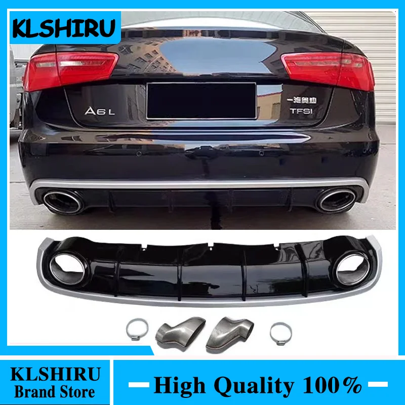 Difusor trasero de labios ABS para Audi A6 estilo coche