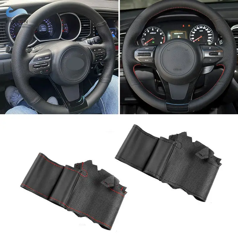 Costura a mano microfibra perforada volante Kia K5 Optima 2014-2015