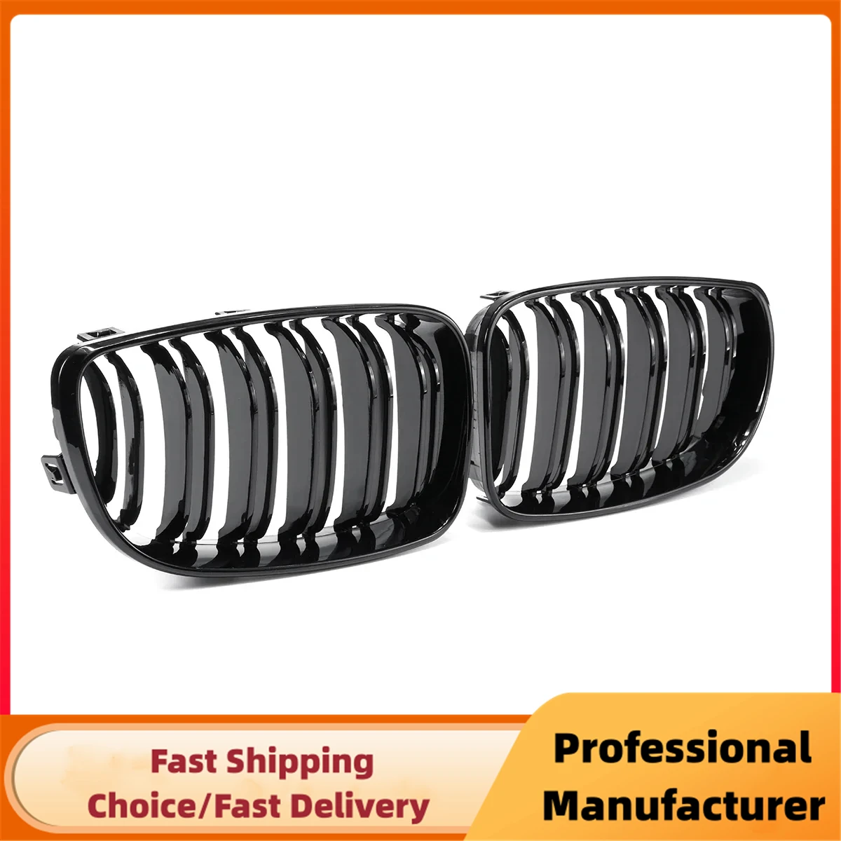 Parrilla doble riñón negra brillante para BMW Serie 1 E81-E88 - imagen 3