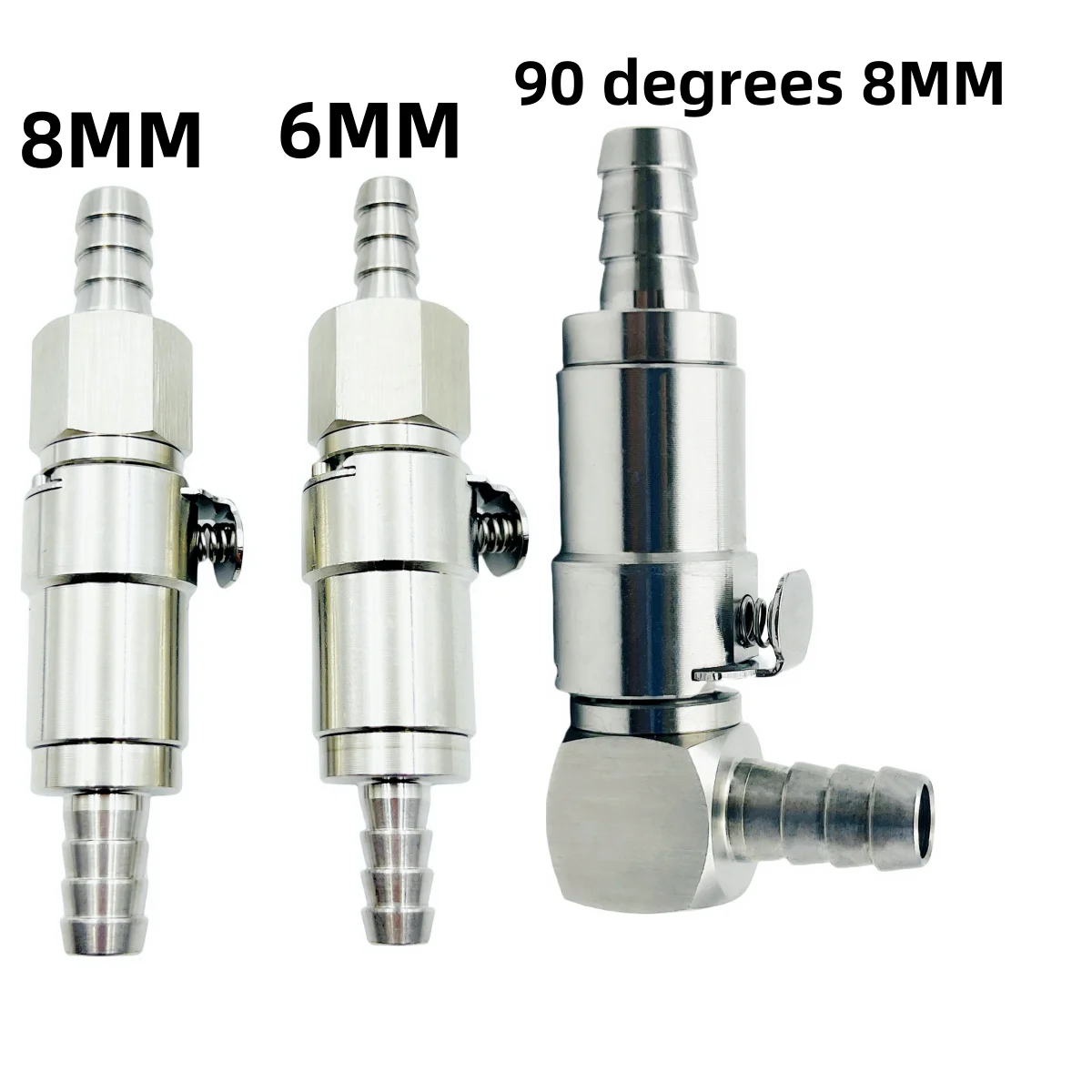 Conector de combustible racing con válvula anti goteo para moto