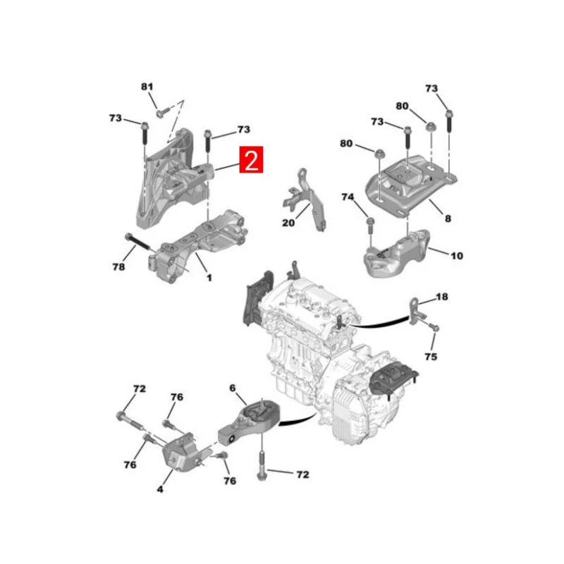 9807992680 Soporte de motor original nuevo para Peugeot 508/5008 - imagen 3