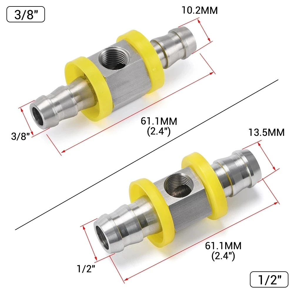 Racor en T para combustible 3/8-1/2, acero inoxidable, NPT 1/8 - imagen 3