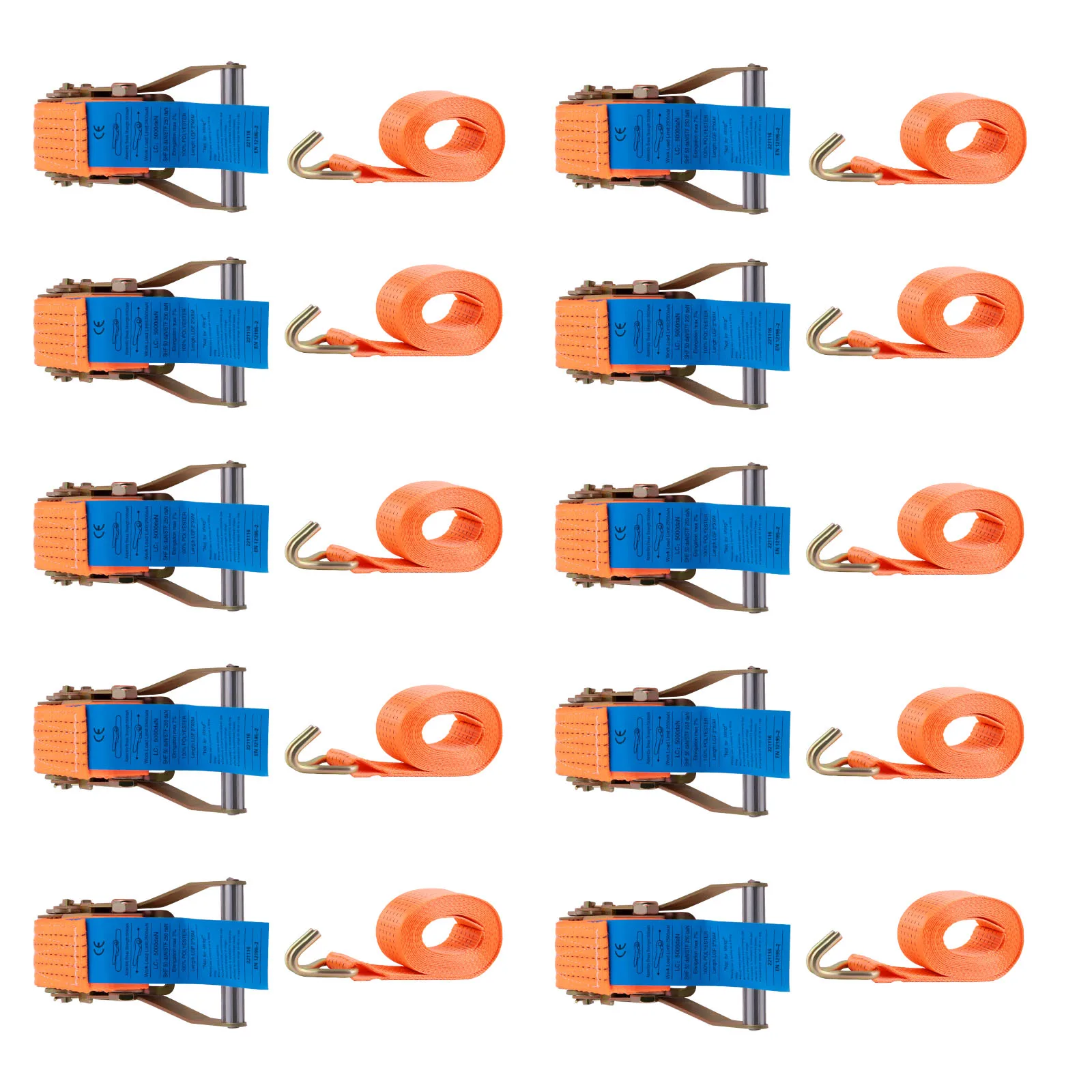 Correas de trinquete 5 t x 6 m con gancho de garra - imagen 3