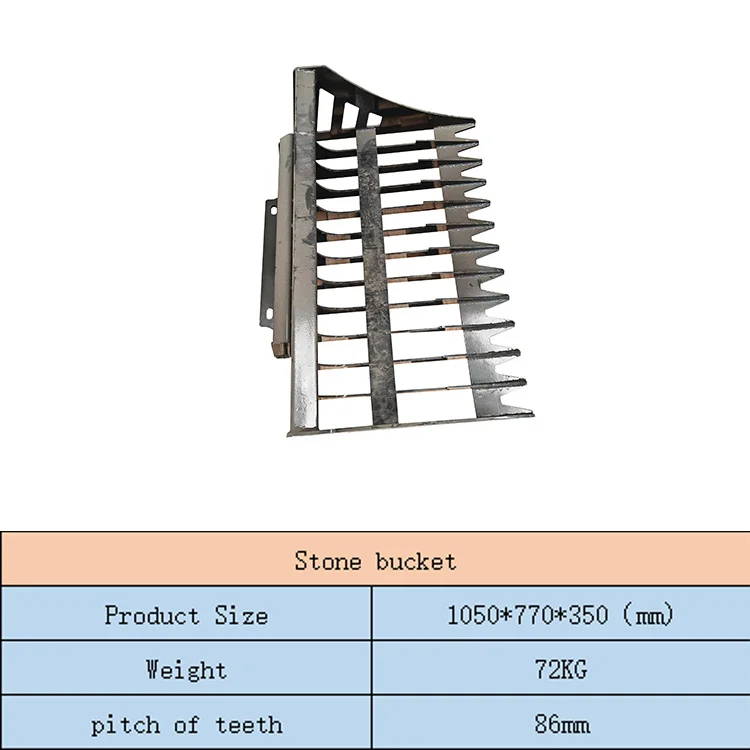 Cubo de piedra con paso de dientes 86 mm para minicargador - imagen 2
