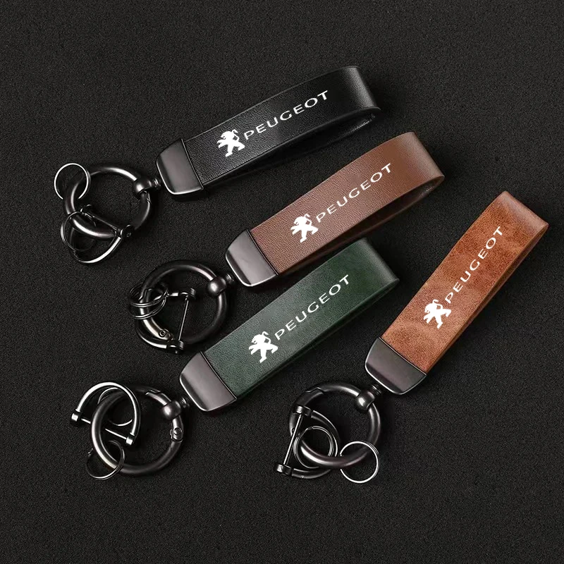 Llavero de cuero Peugeot para coche – Accesorio de automoción - imagen 3