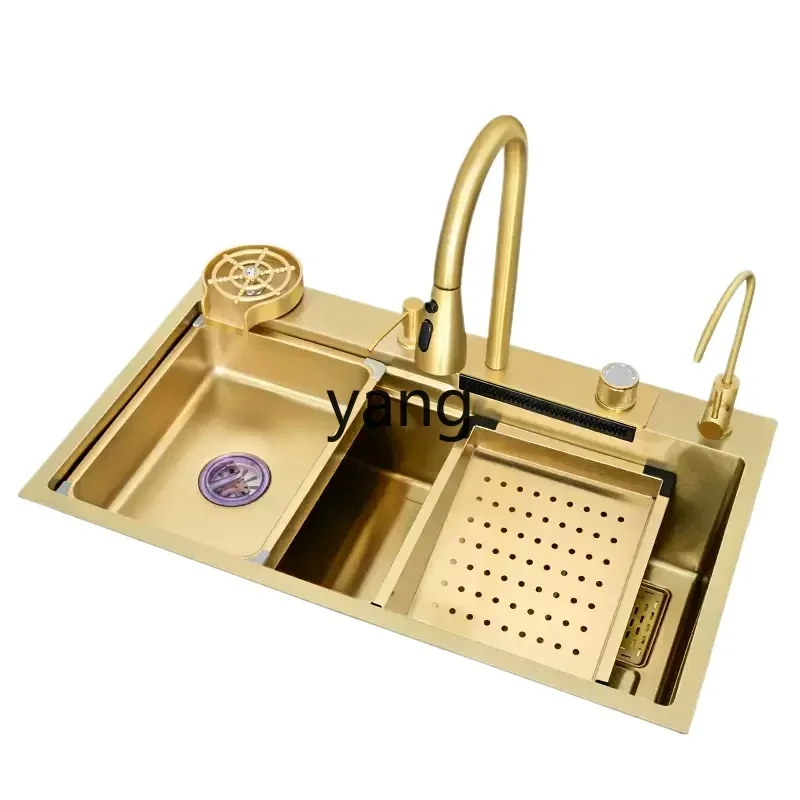Fregadero cascada Feiyu de acero inoxidable 304 dorado LH – Taichung - imagen 2