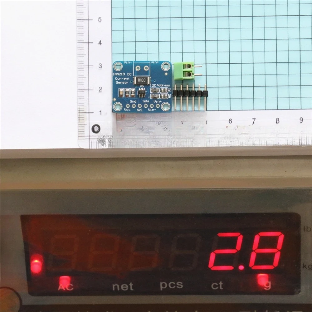 Módulo MCU-219 INA219 I2C para medir corriente y potencia