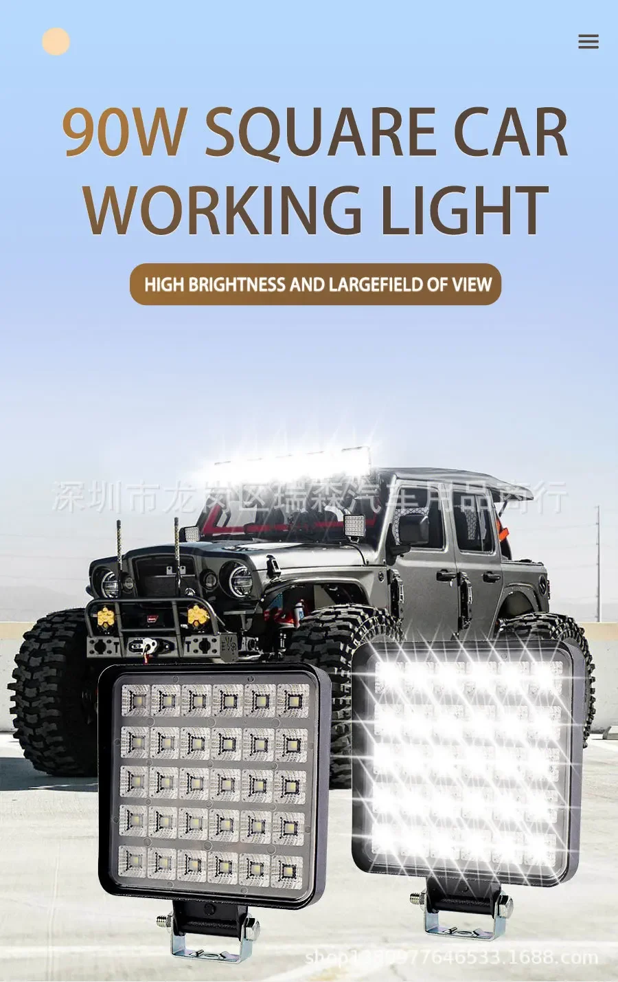 Foco LED de trabajo para brazo de excavadora