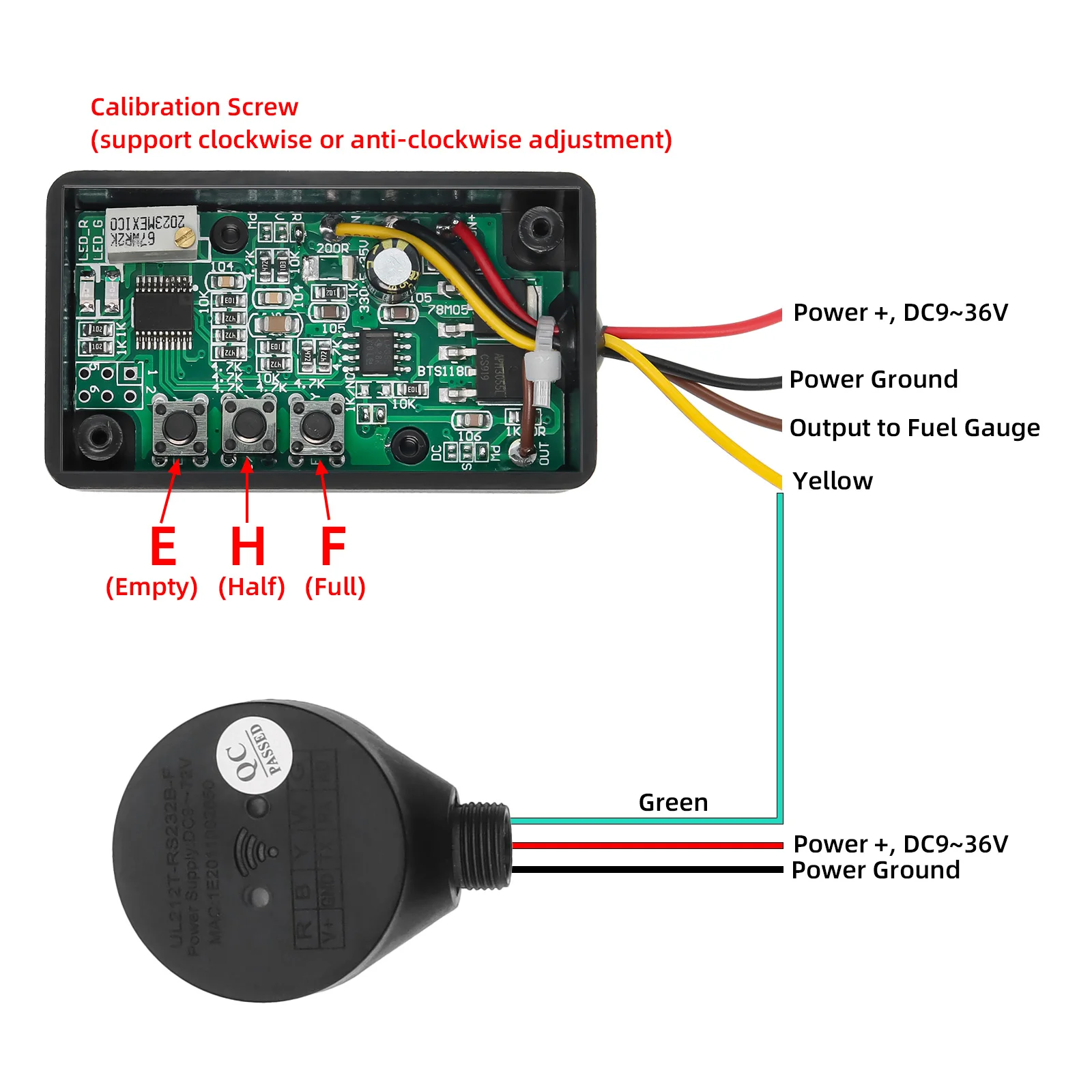 Sensor ultrasónico de nivel de combustible UL212-F para tanque - imagen 2