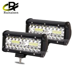 Barra LED Trabajo 7'' 120W Triple Fila Offroad - Señal 4x4 Camión