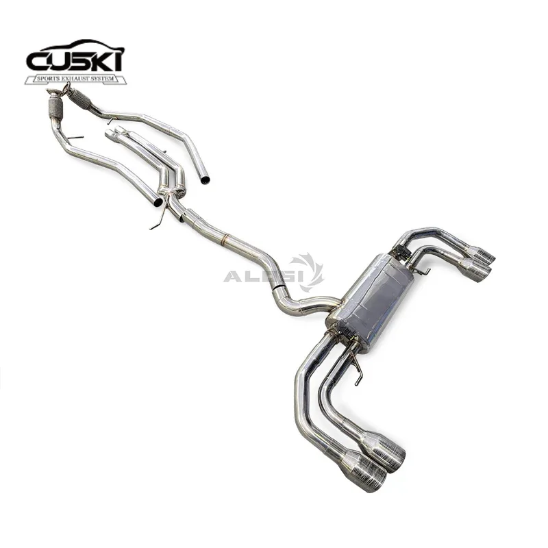 Silenciador de escape en acero inoxidable para Audi Q8 3.0T 2018-2023
