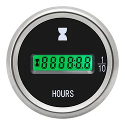 Horómetro digital universal 12/24 V con pantalla LED verde