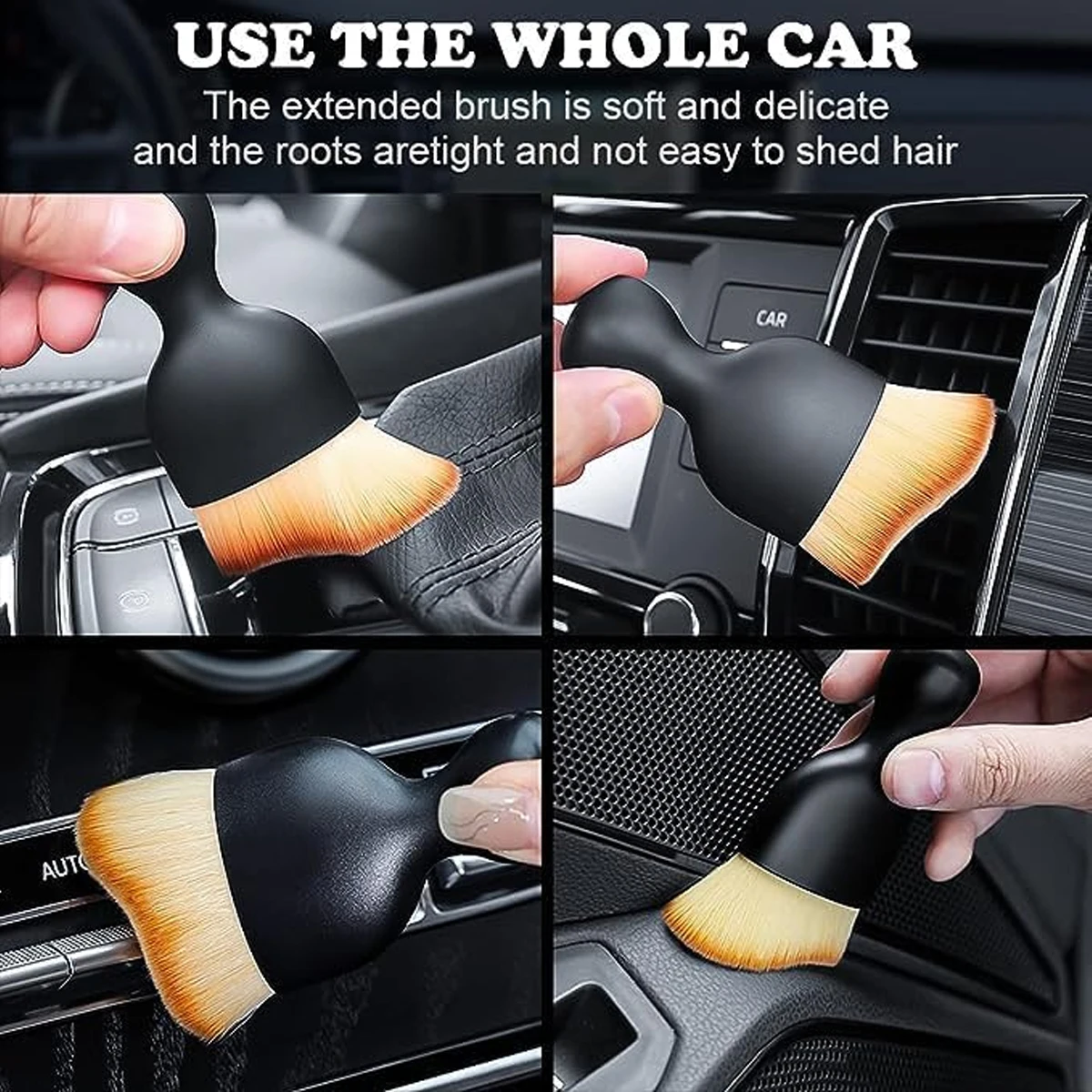 Cepillo elimina polvo interior coche cerdas suaves mango ergonómico - imagen 5