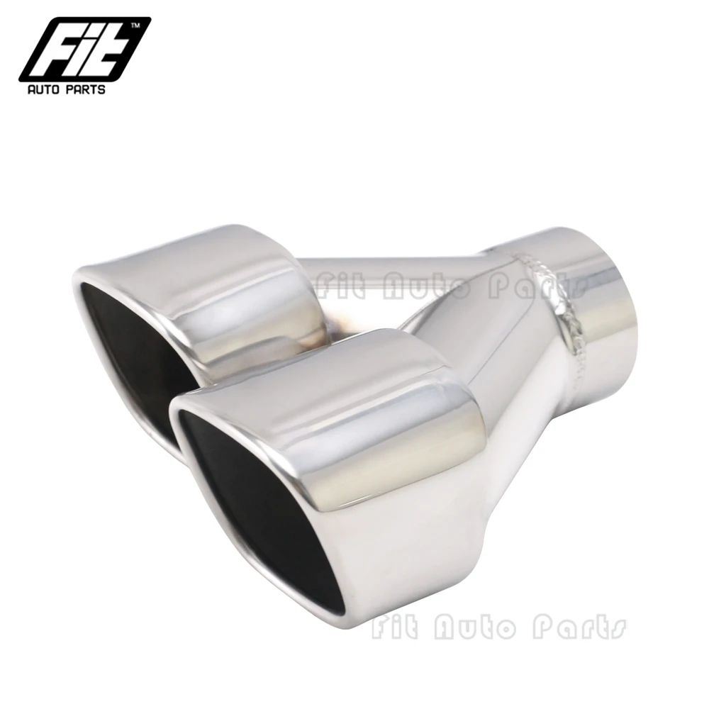 Interfaz de tubo de escape universal de doble salida en acero inox - imagen 3