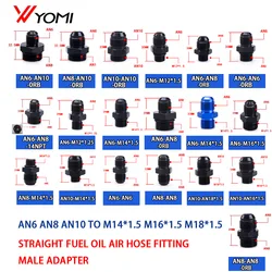 Racor adaptador recto AN6/AN8/AN10 a rosca M14-M18x1,5