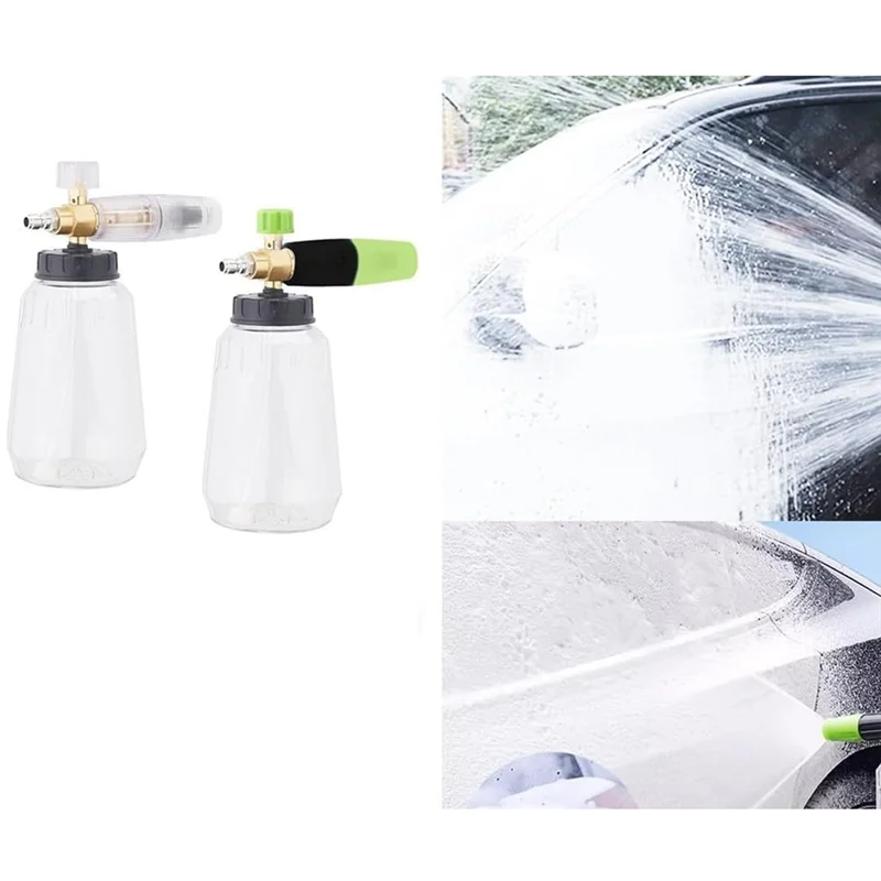 Olla de espuma para alta presión para lavadora de coches, 1L de capacidad, 1/4 ", boquilla ajustable de conexión rápida para coche y barco - imagen 5