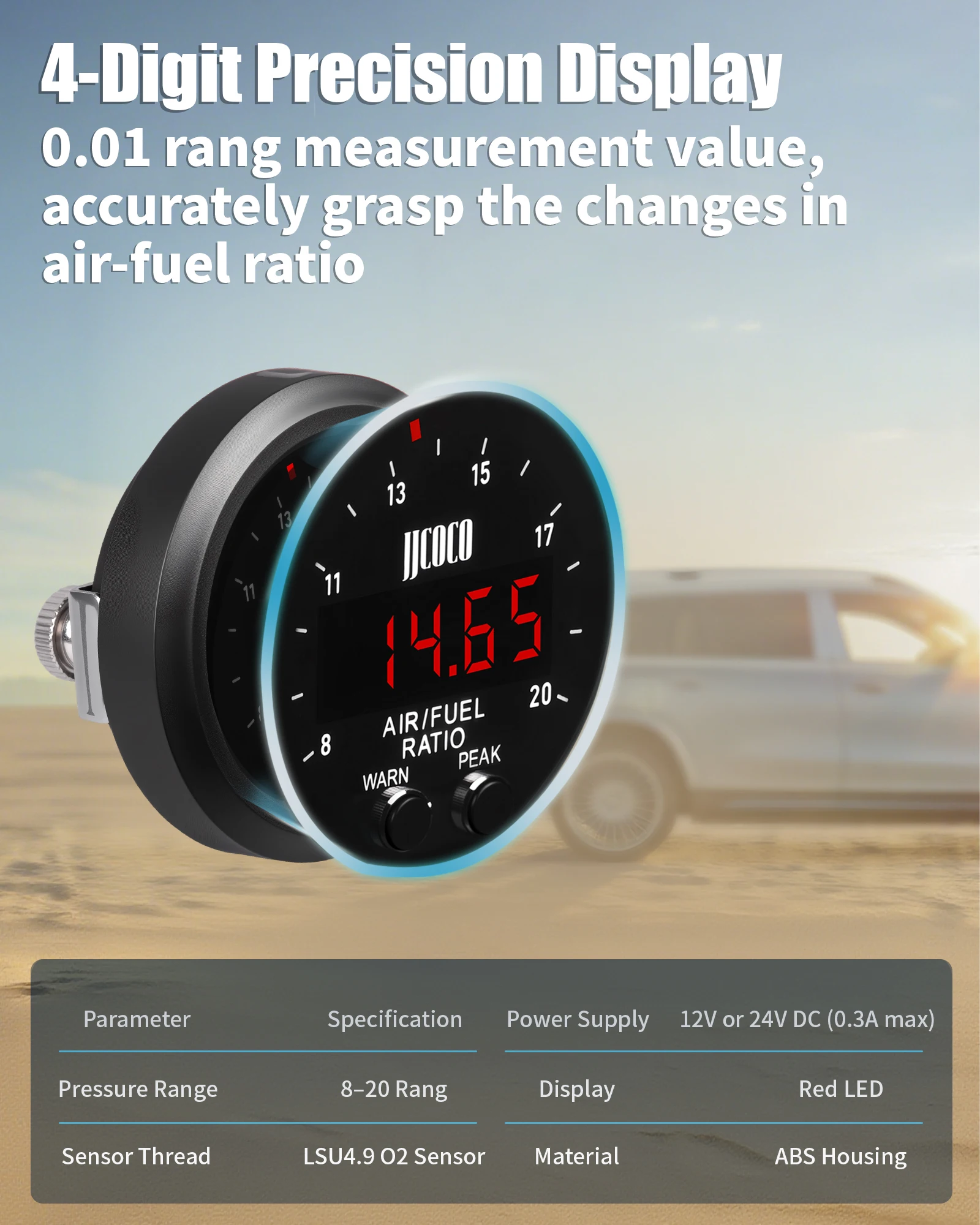 Medidor aire-combustible Serie S 52mm LED con sensor O2 banda ancha - imagen 3