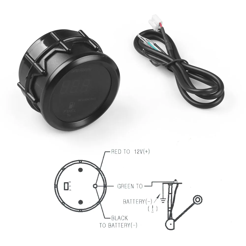 Medidor digital de nivel de combustible universal 52 mm con sensor - imagen 5