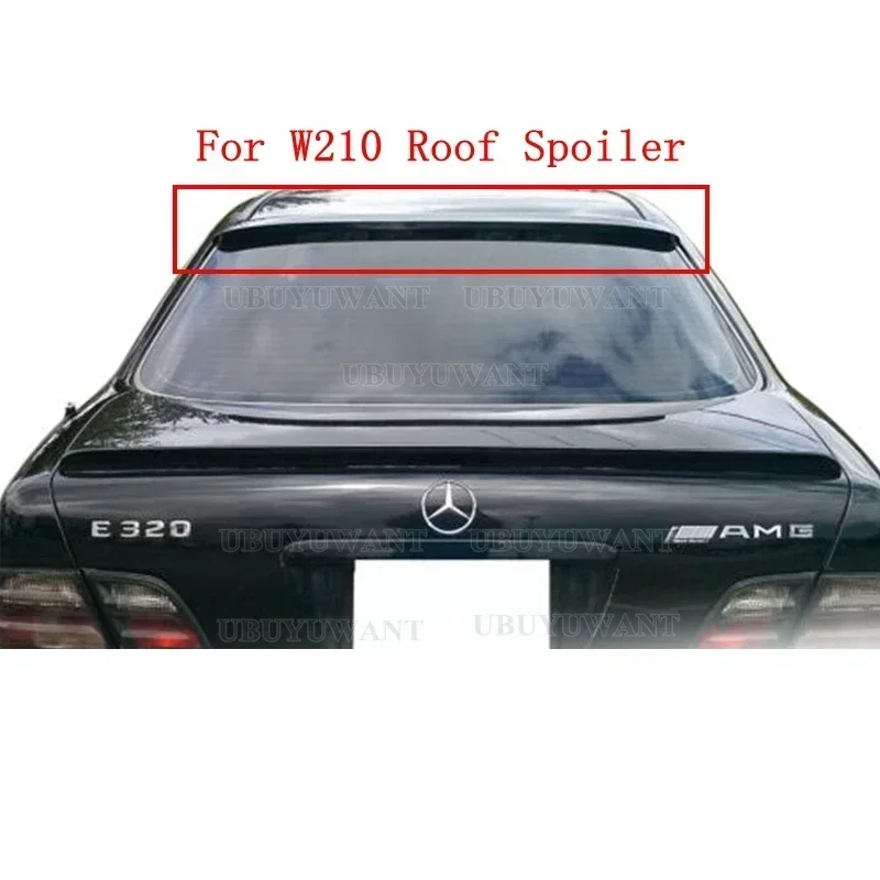 Para Benz W210 Spoiler 1996-2002 W210 Clase E200 E260 E55 E63 Material de fibra de carbono alerón trasero de coche Color alerón de techo trasero - imagen 3