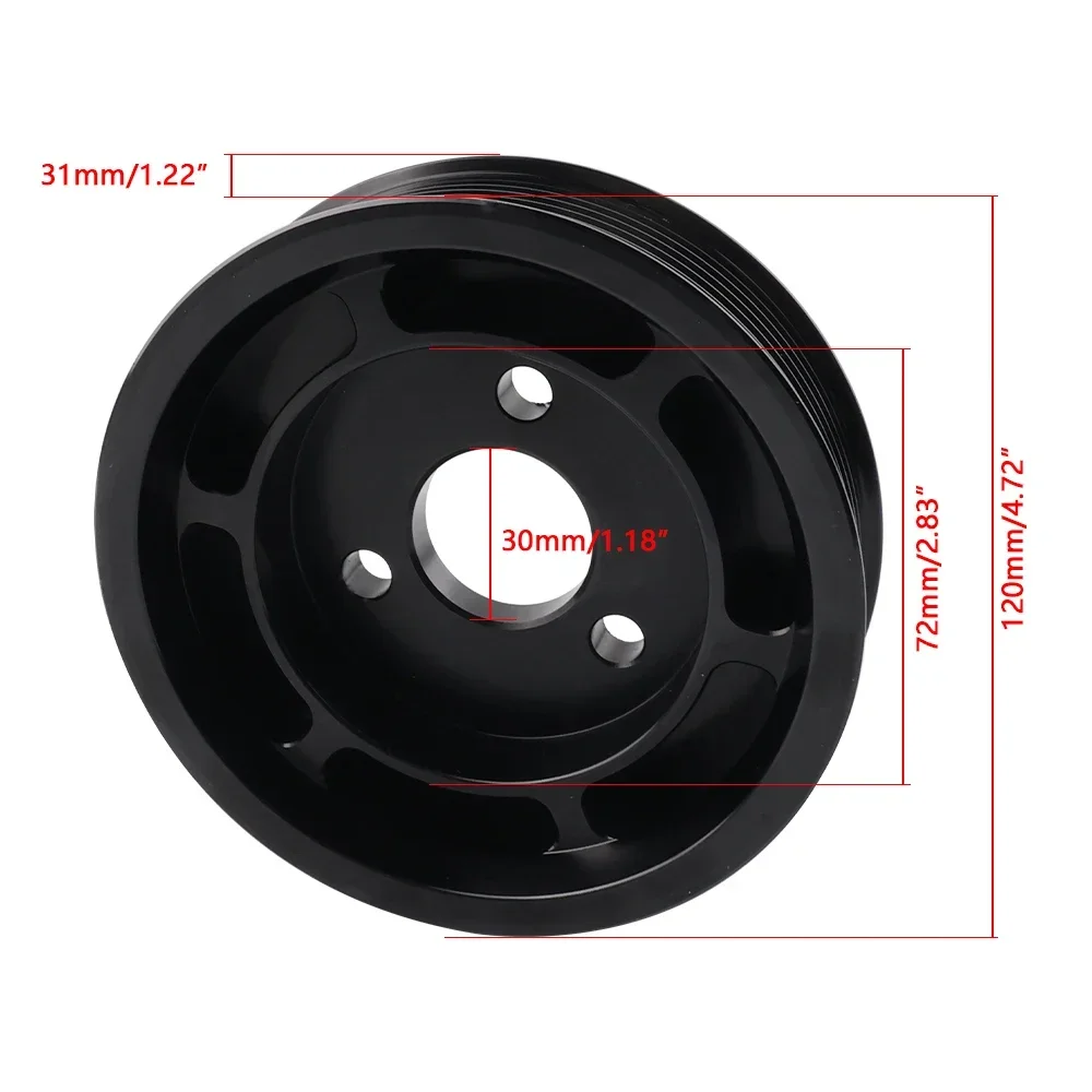 Polea de dirección asistida BMW N54 32427553955 de aluminio negra - imagen 2