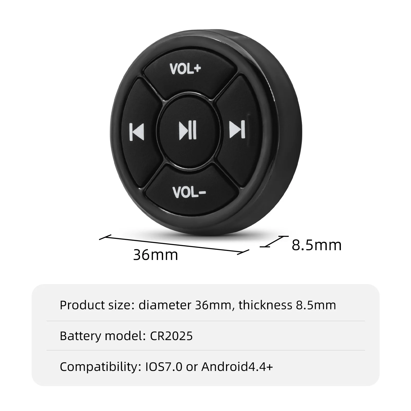 Mando Bluetooth para volante de coche y moto, control música - imagen 4