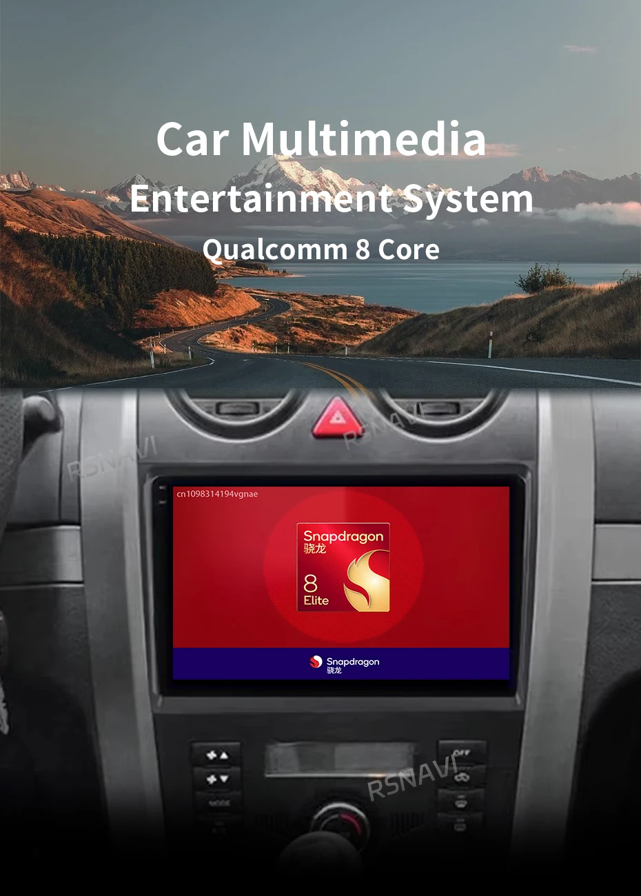Vista frontal de la radio Android para Great Wall H5