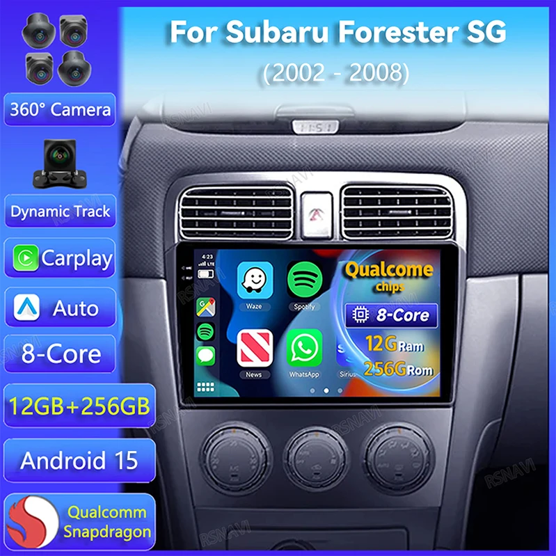 Radio 2DIN Android 15 CarPlay GPS – Subaru Forester SG 2002-2008