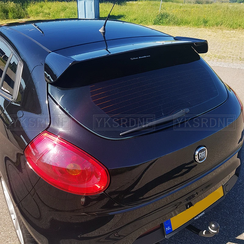 YKSRDNF para FIAT BRAVO Spoiler 2006 a 2016 fibra de carbono de alta calidad negro brillante DIY color Spoiler BRAVO II Spoiler - imagen 2
