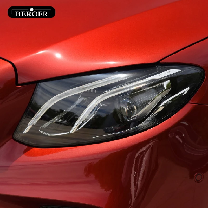 Para Mercedes Benz Clase E W213 C238 S213 A238 E63 AMG tinte de faro de coche película protectora negra luz trasera pegatina transparente de TPU - imagen 4