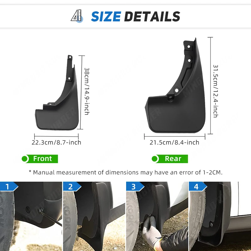 Guardabarros Ford Escape MK4 Kuga MK3 2020-2021 delante detrás - imagen 3