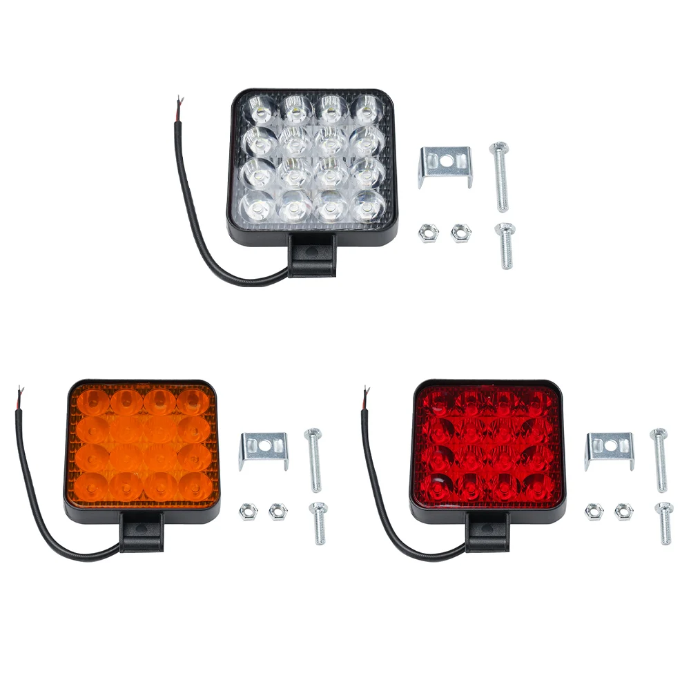 Luz de trabajo LED 48W 12V cuadrada ABS – Jeep, camión y carretilla - imagen 2