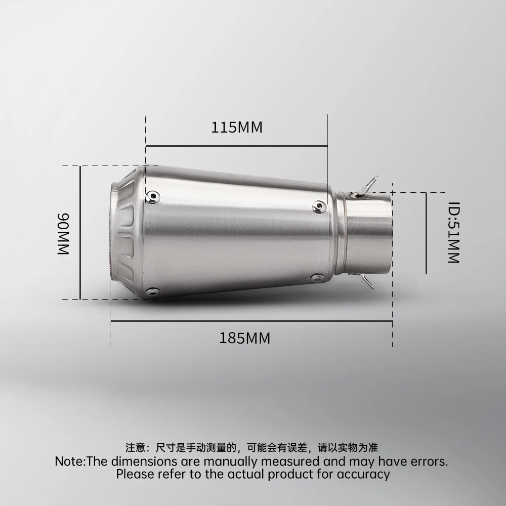 Tubo silenciador de escape Universal para motocicleta de 51mm para YZF R1 R3 R6 Z400 S1000RR f750gs Z900 NMAX R3 R6 - imagen 5