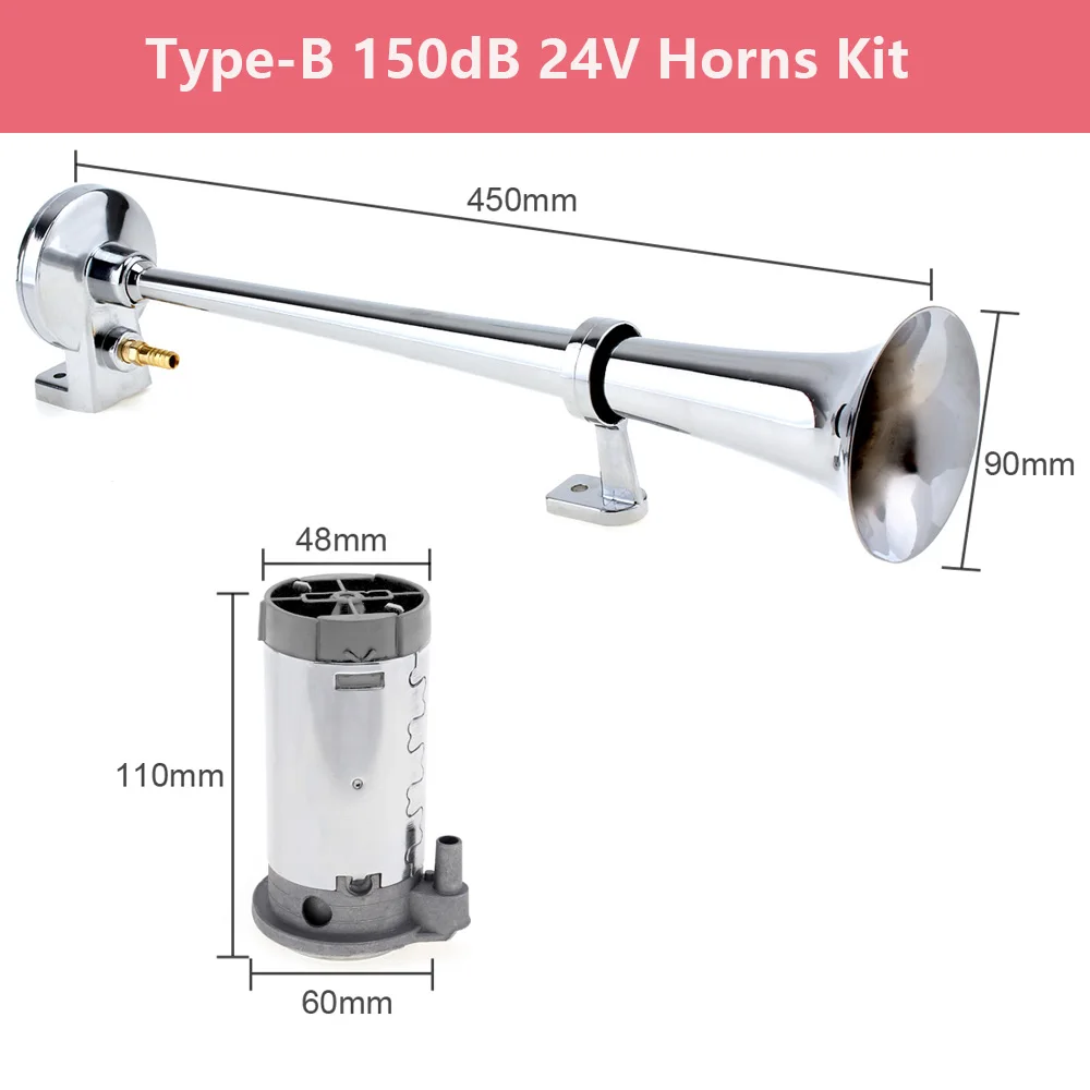 Kit bocina 150 dB 12V/24V con compresor – para camiones y furgonetas - imagen 5