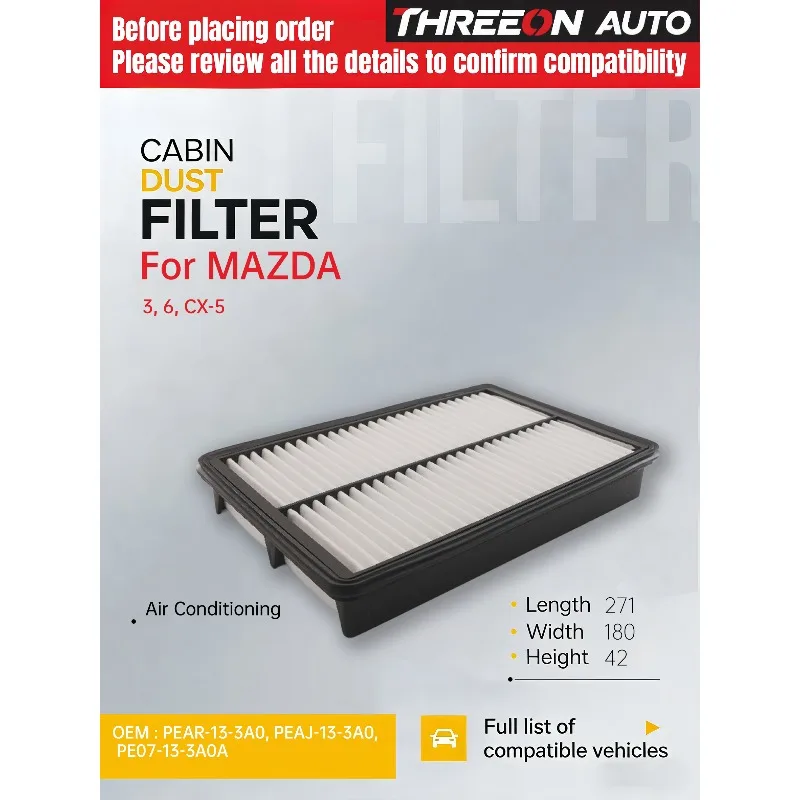 Filtro de aire THREEON AUTO TOA3050 para Mazda CX-5, 6 y 3 – 2.0 2.5 SkyActiv
