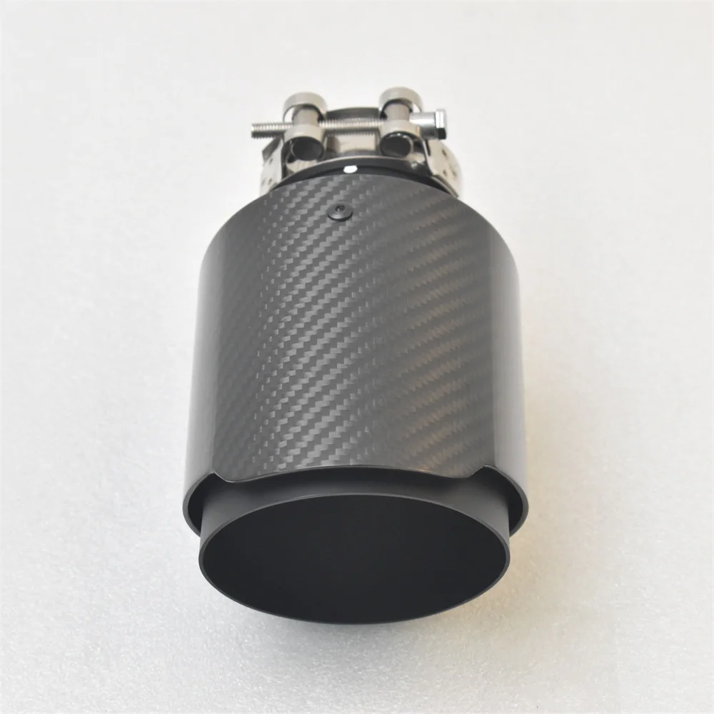 Tubo silenciador universal X5 323 de acero inoxidable negro brillante