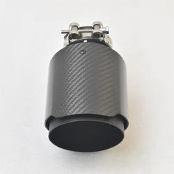 Tubo silenciador universal X5 323 de acero inoxidable negro brillante