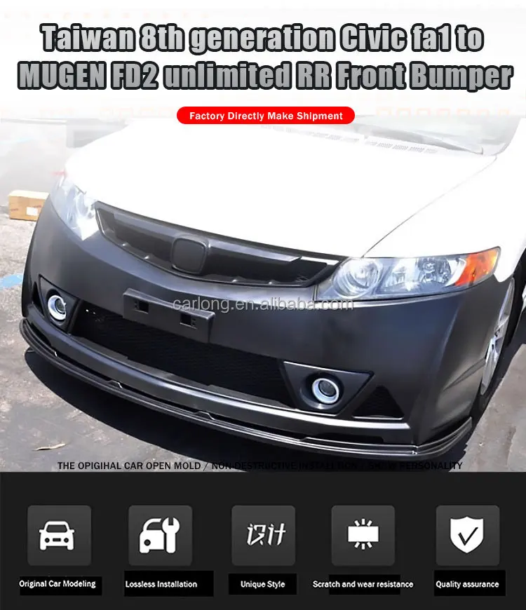 Parachoques delantero para Honda Civic 2006-2012