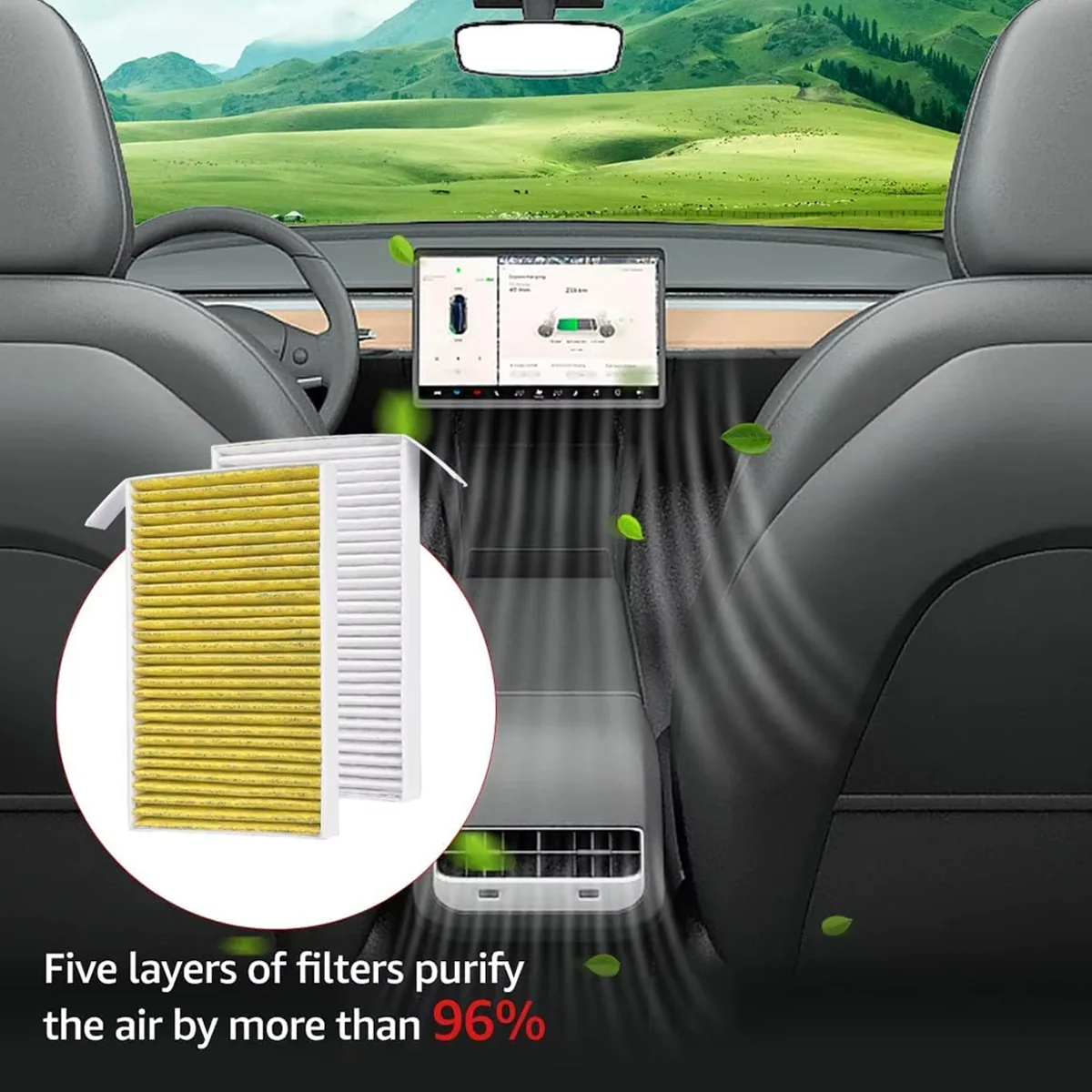 Filtro de habitáculo de carbón activado para Tesla Model 3/Y - imagen 4