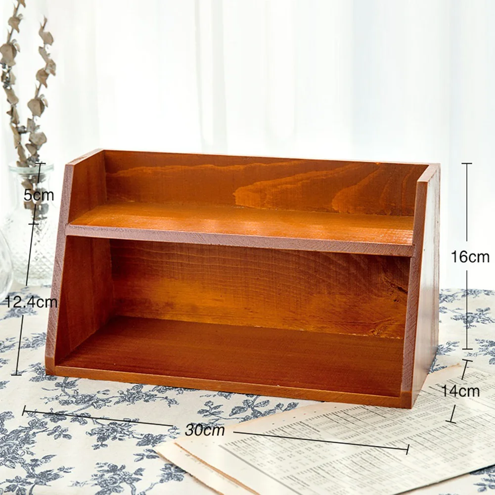 Caja almacenamiento madera Retro – escritorio habitación decorativa - imagen 4