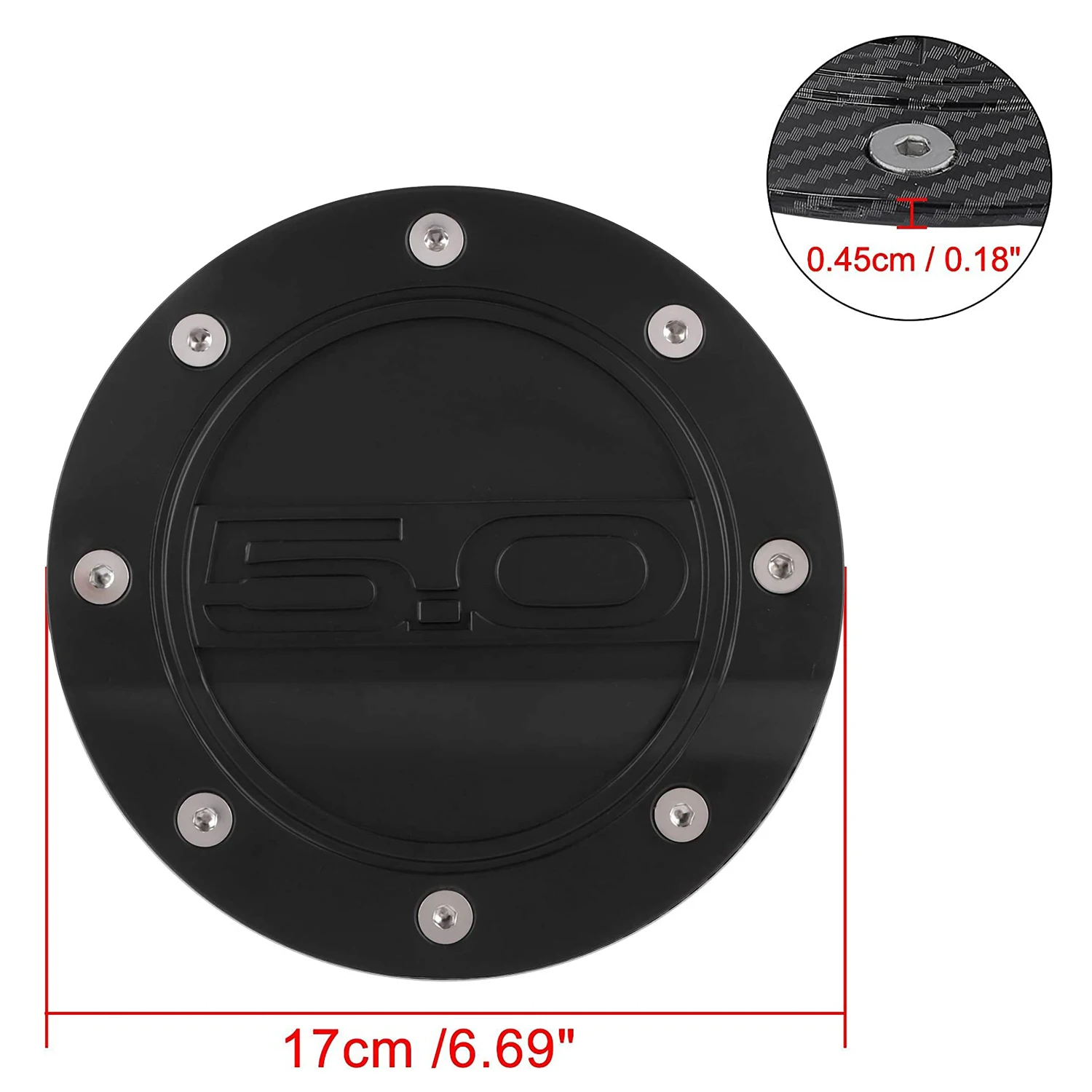 Cubierta de puerta de combustible, tapa de tanque de llenado de combustible de Gas para Ford Mustang 2015-2022 - imagen 4