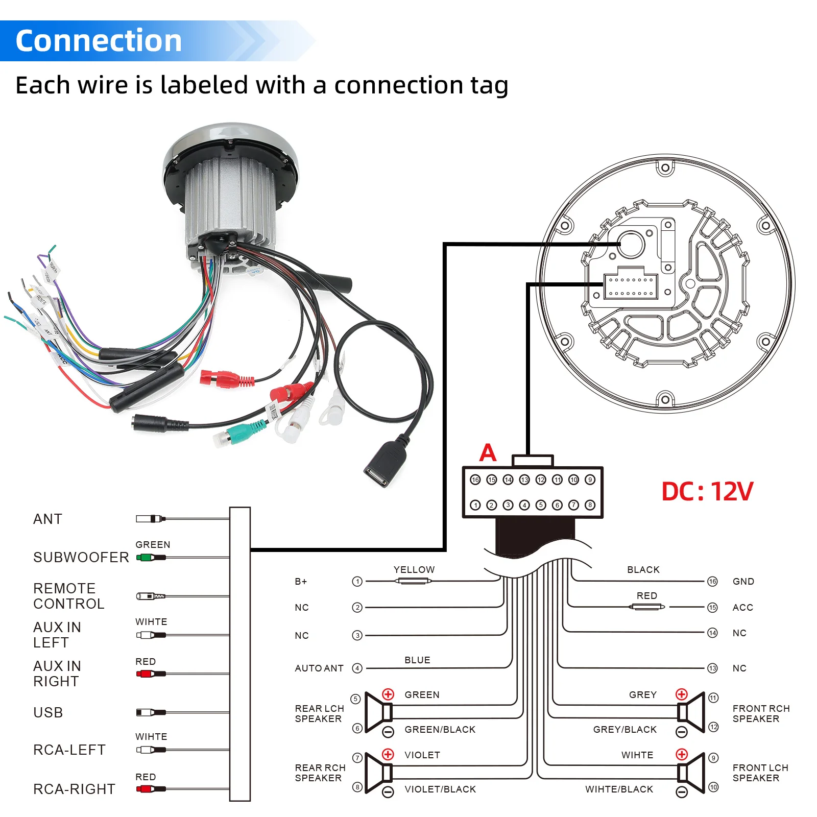 Reproductor multimedia Bluetooth impermeable UTV ATV RZR - imagen 5